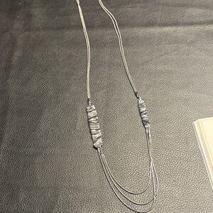 Chloe + Isabel Sculpted Metal Long Layred Necklace